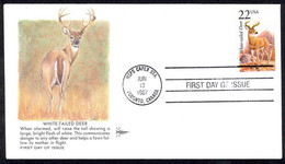 USA Sc# 2317 (Gill Craft) FDC (USPS CAPEX STATION) 1987 6.13 White-Tailed Deer - 1981-1990