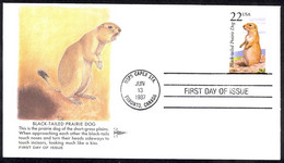 USA Sc# 2325 (Gill Craft) FDC (USPS CAPEX STATION) 1987 Black-Tailed Prairie Dog - 1981-1990