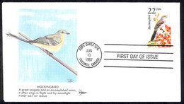 USA Sc# 2330 (Gill Craft) FDC (USPS CAPEX STATION) 1987 6.13 Mockingbird - 1981-1990