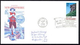 USA Sc# 2344 (Artmaster) FDC (a) (Concord, NH) 1988 New Hampshire 200th - 1981-1990