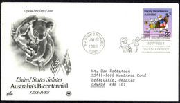 USA Sc# 2370 (ArtCraft) FDC (a) (Washington, DC) 1988 1.26 Australia's 200th - 1981-1990