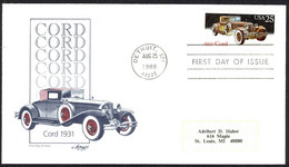 USA Sc# 2383 (Artmaster) FDC (a) (Detroit, MI) 1988 8.25 Cord - 1981-1990