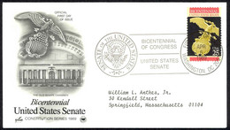 USA Sc# 2413 (ArtCraft) FDC (a) (Washington, DC) 1989 4.6 Senate 200th - 1981-1990