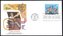 USA Sc# 2420 (Fleetwood) FDC (a) (Milwaukee, WI) 1989 8.30 Letter Carriers - 1981-1990