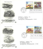 USA Sc# 2434-2437 (ArtCraft) FDC (a) Washington 1989 20th Universal Postal Cong. - 1981-1990