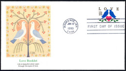 USA Sc# 2441 (Fleetwood) FDC (Romance, AR) 1990 1.18 LOVE - 1981-1990