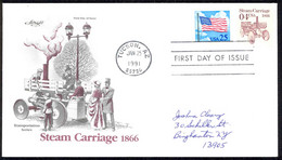 USA Sc# 2451 (Artmaster) FDC (Tucson, AZ) 1991 1.25 Steam Carriage Coil - 1991-2000