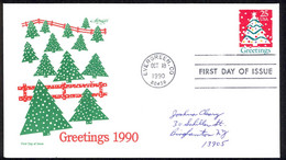 USA Sc# 2515 (Artmaster) FDC (Evergreen, CO) 1990 10.18 Christmas Tree - 1981-1990