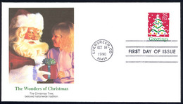 USA Sc# 2516 (Fleetwood) FDC (Evergreen, CO) 1990 10.18 Christmas Tree - 1981-1990