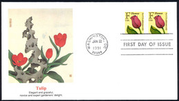 USA Sc# 2518 (Fleetwood) FDC Pair (Washington, DC) 1991 1.22 "F" Tulip Coil - 1991-2000