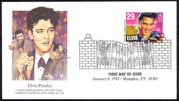 USA Sc# 2721 (Fleetwood) FDC (b) (Memphis, TN) 1993 1.8 Elvis Presley - 1991-2000