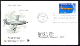 USA Sc# 3173 (Postal Commerative Society) FDC (Edwards AFB) 1997 Supersonic 50th - 1991-2000