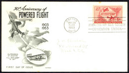 USA Sc# C47 (Fleetwood) FDC (b) (Dayton, OH) 1953 5.29 6c Powered Flight - 1951-1960