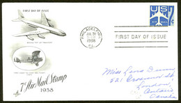 USA Sc# C51 (ArtCraft) FDC (a) (Philadelphia, PA) 1958 7.31 7c Blue Jet - 1951-1960