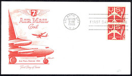 USA Sc# C61 (Artmaster) FDC Pair (c) (Atlantic City, NJ) 1960 10.22 7c Red Jet - 1951-1960