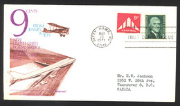 USA Sc# C77 (Fleetwood) FDC (b) (Kitty Hawk, NC) 1971 5.15 9c Air Mail - 1971-1980