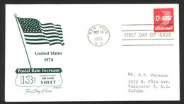 USA Sc# C79 (Artmaster) FDC (a) (New York, NY) 1973 11.16 13c Air Mail - 1971-1980