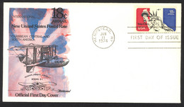 USA Sc# C87 (Fleetwood) FDC Single (b) (Hempstead, NY) 1974 Statue Of Liberty - 1971-1980