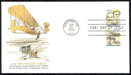 USA Sc# C92a (Fleetwood) FDC Pair (c) (Dayton, OH) 1978 9.23 Wright Brothers - 1971-1980