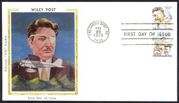 USA Sc# C96a (Colorano Silk Cachets) FDC (a) (Oklahoma City, OK) 1979 Wiley Post - 1971-1980