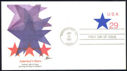 USA Sc# U623 (Fleetwood) FDC (Washington, DC) 1991 1.24 America's Stars - 1991-2000