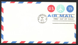 USA Sc# UC43 FDC (a) (Williamsburg, PA) 1971 5.6 11c Air Mail - 1971-1980