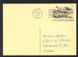 USA Sc# UX63 Used Postal Card 1972 Gloucester, Mass. - 1961-80