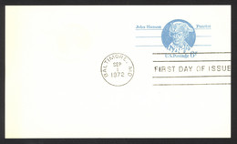 USA Sc# UX64 FDC Postal Card (Baltimore, MD) 1972 6.1 John Hanson - 1971-1980