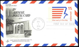 USA Sc# UXC14 (ArtCraft) FDC Postal Card (b) (State College, PA) 1974 1.4 Eagle - 1971-1980