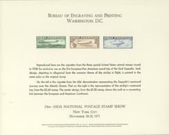 USA BEP B14 Mint Souvenir Card 1971 ASDA - Cartes Souvenir
