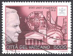 Vatican Sc# 1027 Used (b) 1996 5000l Pope John Paul II Travels - Usati