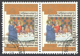 Vatican Sc# 1054 Used Pair 1997 1300l Illustrations Of Christ's Miracles - Gebruikt