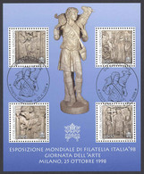 Vatican Sc# 1087 FD Cancel Booklet Pane/4 1998 Christian Sculptures - Gebruikt