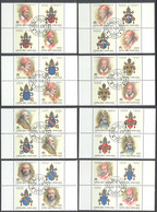 Vatican Sc# 1095-1102 FD Cancel Block/2 1999 Popes Of The Holy Years - Used Stamps