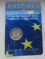 Andorra 2022 2 Euro Commemo In COINCARD "10 Jaar Toetreding Euro"  !! - Andorra