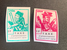 TIMBRE DE FRANCE NEUF** GREVE PTT TAXE LYON Gomme + - Stamps