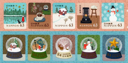 Japan - 2022 - Winter Greetings - Mint Self-adhesive Stamp Set (2 Panes) - Neufs