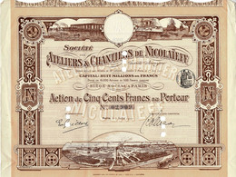 Titre De 1911- Société Des Ateliers & Chantiers De Nicolaïeff - Déco - Russia