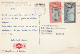 BAHAMAS NASSAU 1955 CARTE POSTALE Tarif Imprimé - 1859-1963 Colonie Britannique