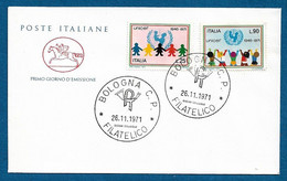 ITALIA REPUBBLICA -1971 - Busta F.D.C. Cavallino Con 2 Valori Emissione UNICEF - In Ottime Condizioni. - F.D.C.