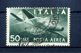 1945-46 ITALIA Repubblica POSTA AEREA N.132 USATO 50 LIRE Verde - Luchtpost