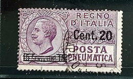 Regno 1924 - 25  . Posta Pneumatica N. 6 - Obliterato - Posta Pneumatica