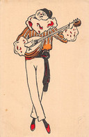 Illustrateur:    Clown Ou Pierrot  Jouant De La Mandoline  ? (voir Scan) - 1900-1949