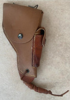 LEATHER HOLSTER ETUI UNKNOWN ARMY MANUFACTURER Maybe For A Small COLT Pistol 1907 - Armes Neutralisées