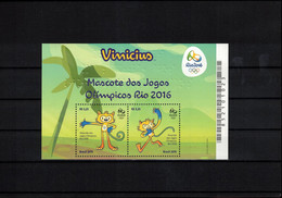 Brazil 2015 Olympic Games Rio De Janeiro Olympic Mascots Block Postfrisch / MNH - Estate 2016: Rio De Janeiro