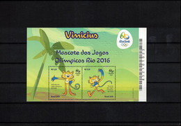 Brazil 2015 Olympic Games Rio De Janeiro Olympic Mascots Block Postfrisch / MNH - Sommer 2016: Rio De Janeiro