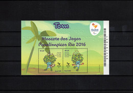 Brazil 2015 Paralympic Games Rio De Janeiro Paralympic Mascots Block Postfrisch / MNH - Estate 2016: Rio De Janeiro