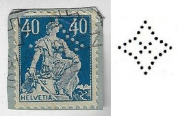 Switzerland 1921/1930 Cover Fragment Stamp Perfin Quadrangle Star By Union Of Swiss Banks From Geneve Lochung Perfore - Perforadas