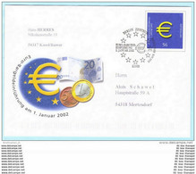BUND BRD Brief Cover Used Ganzsache SST Slogan - Euro Einführung (30367) - Sobres - Usados