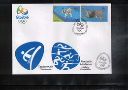 Brazil 2016 Olympic Games Rio De Janeiro - Taekwondo + Modern Pentathlon Interesting Letter - Summer 2016: Rio De Janeiro